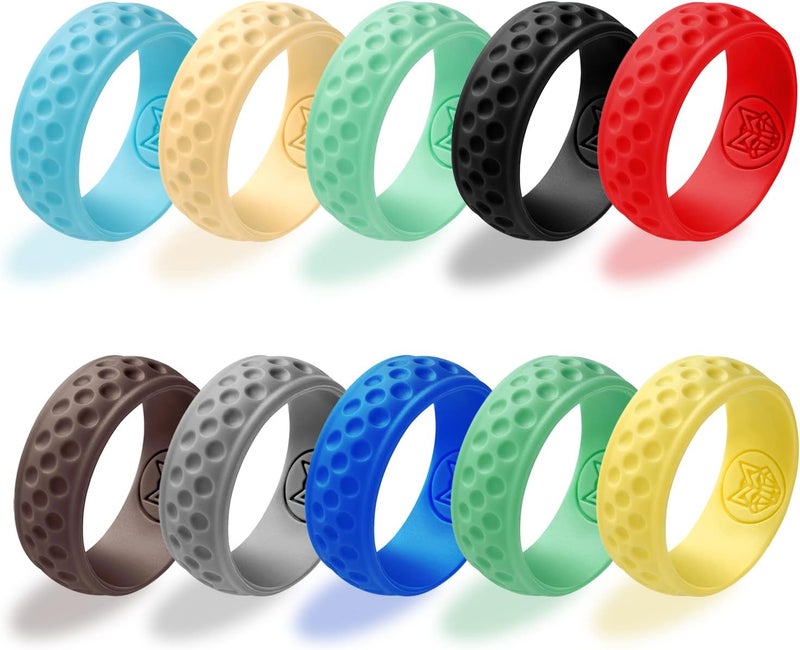 MAZEL Golf Ball Surface Design Breathable Silicone Ring for Golf Men & Women,Pack of 10 - Image 1